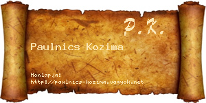 Paulnics Kozima névjegykártya